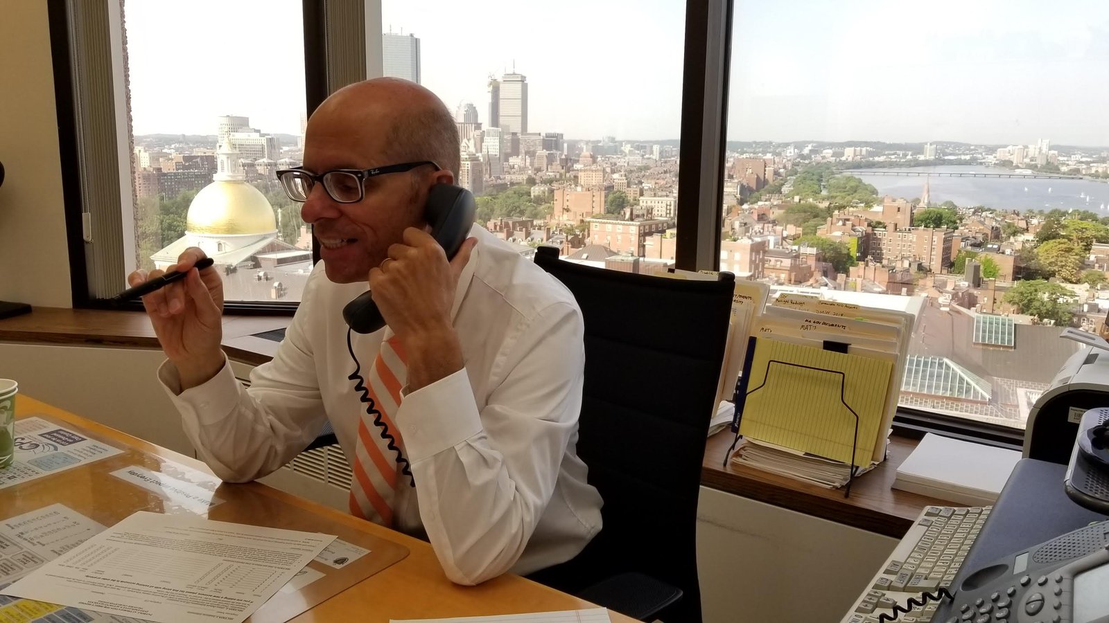 David D’Arcangelo meeting with an employer or job seeker.